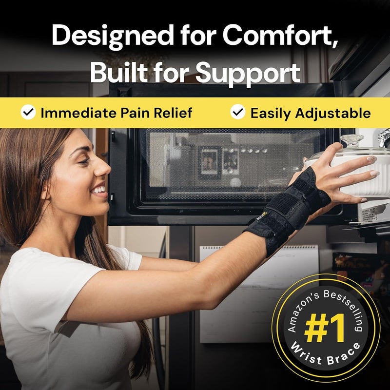 BraceUP Wrist Support Brace with Metal Hand Splint for Carpal Tunnel Wrist Support Left or Right Hand Support and Tendonitis Arthritis Pain Relief for Men and Women LXL Right Hand - Image 3