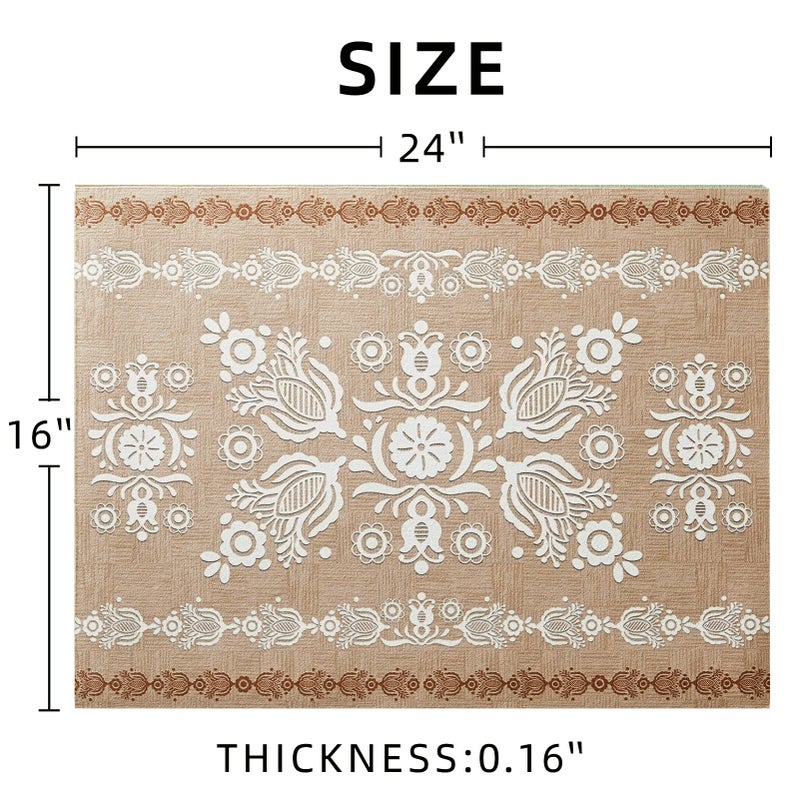 Artbloss Dish Drying Mat Damask Absorbent Coffee Mat Rubber Backed Moroccan Soft Silicone Kitchen Dish Draining Mat for Kitchen Bathroom Coffee Bar (Damask, 16 x 24 Inches) - Image 4