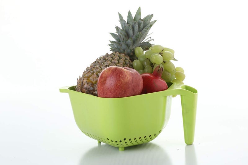 KIDINGTON Plastic Store N Wash Bowl for Home and Kitchen use Pack of 1 (Multicolor) (Store 'n' Wash Bowl) - Image 1