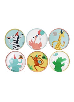 Merrilulu Merrilulu Party Animals Small Plates, 12 ct | Animal Themed Party Supplies | Kids Animal Party | Zebra, Flamingo, Giraffe, Elephant, Monkey, Aligator 
