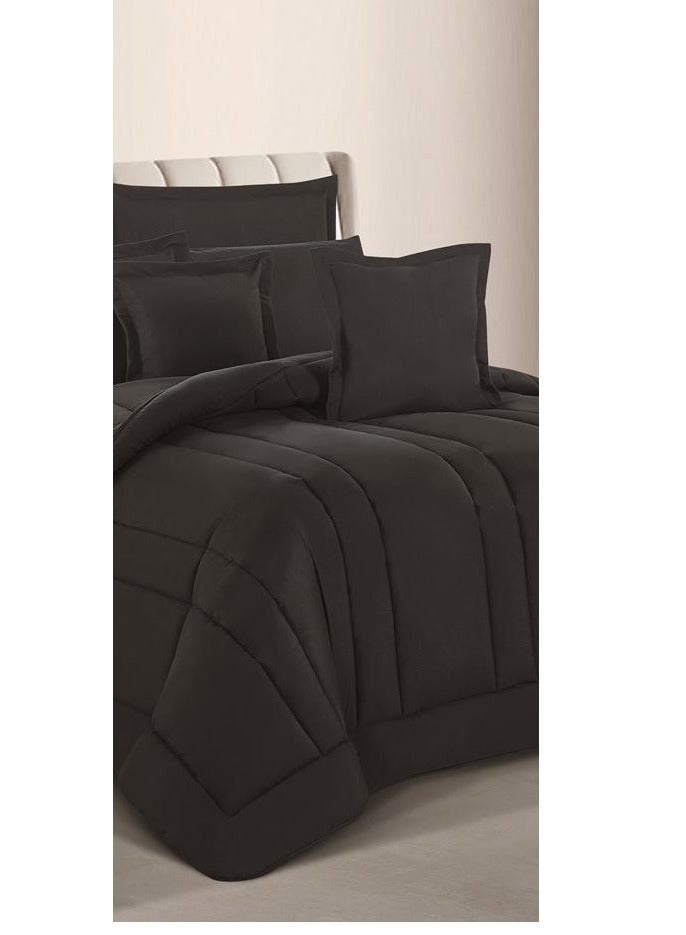 ريد روز طقم لحاف مفرش سرير نفرين  فندقي ذو طابع وجهين ليضيف الجمال الى ديكور غرفتك ، مايكروفايبر، 8 قطع مقاس اللحاف 260x240 سم - Image 3