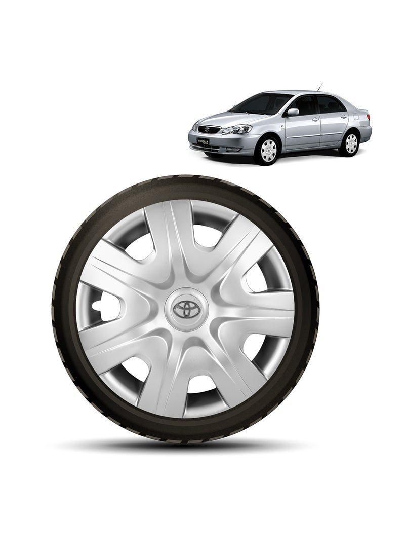 Agc 14 Inch Wheel Covers Hub Caps Compatible with Toyota Corolla 2003 | Set of 4 | ABS Plastic | Snap-On Fit | Silver Finish | Model 304 | Made in Taiwan  - Image 5