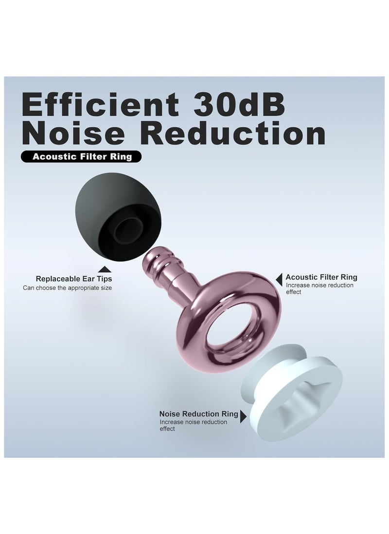 High Fidelity Ear Plugs for Concerts,Earplugs for Noise Reduction 25dB-30dB with 6 Ear Tips, Hearing Protection Ear Plugs for Concert,Festivals,Nightlife, DJs
