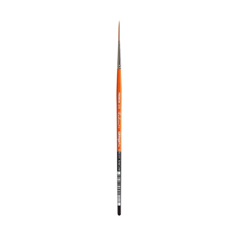 KINGART Premium Radiant 6050-2/0 Script Liner Series Artist Brush, Synthetic Taklon Hair, Short Handle, for Acrylic, Oil and Watercolor Painting, Size 2/0