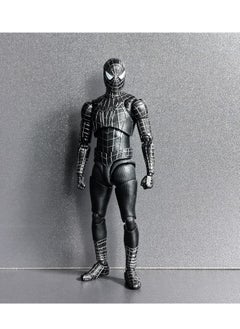 General SHF Tobey Maguire Black Suit Spider-Man Action Figure Model Toy Suitable for Fans and Friends Gifts (18cm)  - Image 1
