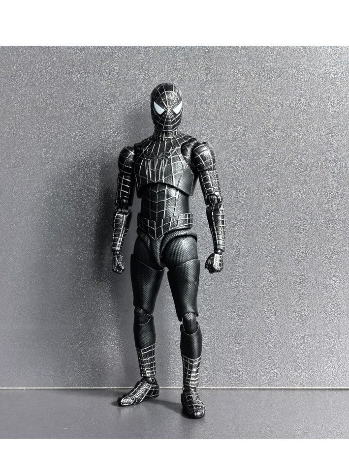 general SHF Tobey Maguire Black Suit Spider-Man Action Figure Model Toy Suitable for Fans and Friends Gifts (18cm) - Image 1