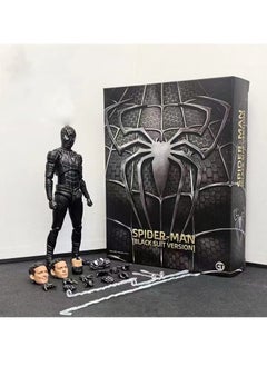 General SHF Tobey Maguire Black Suit Spider-Man Action Figure Model Toy Suitable for Fans and Friends Gifts (18cm)  - Image 5