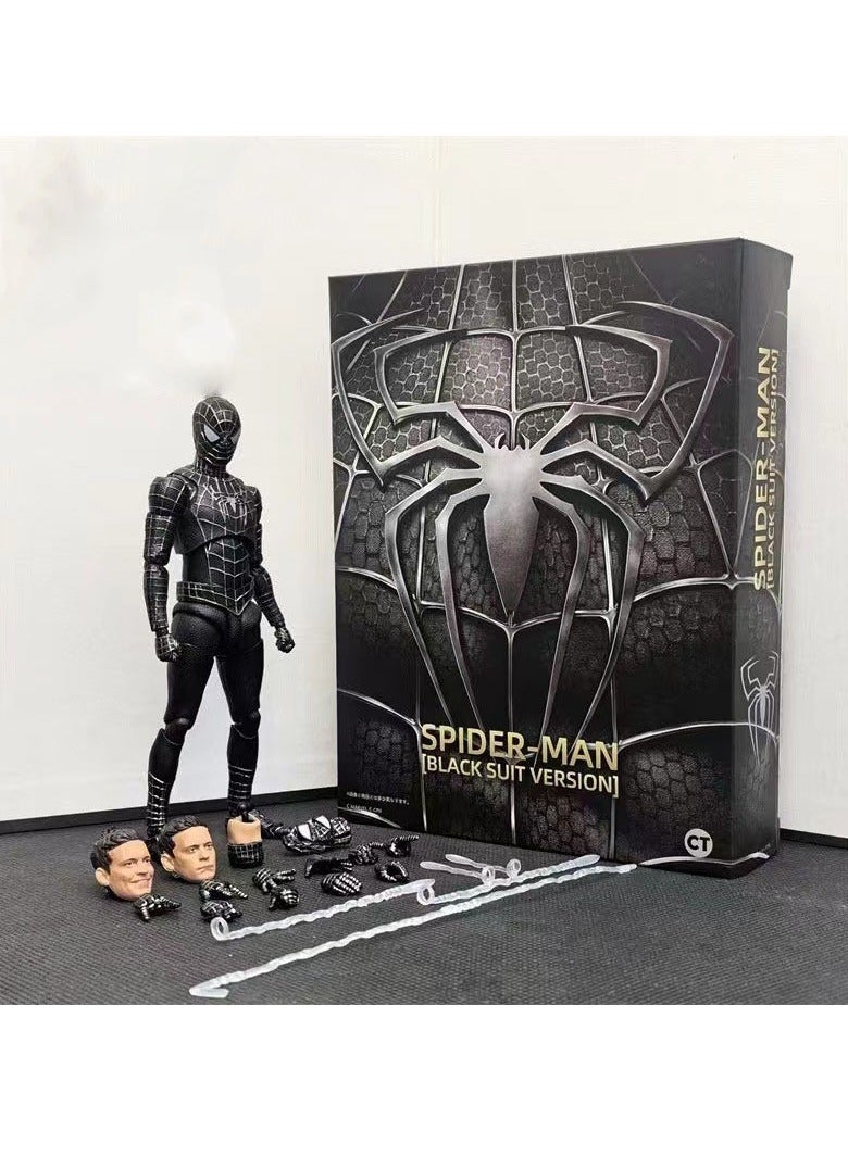 general SHF Tobey Maguire Black Suit Spider-Man Action Figure Model Toy Suitable for Fans and Friends Gifts (18cm) - Image 5