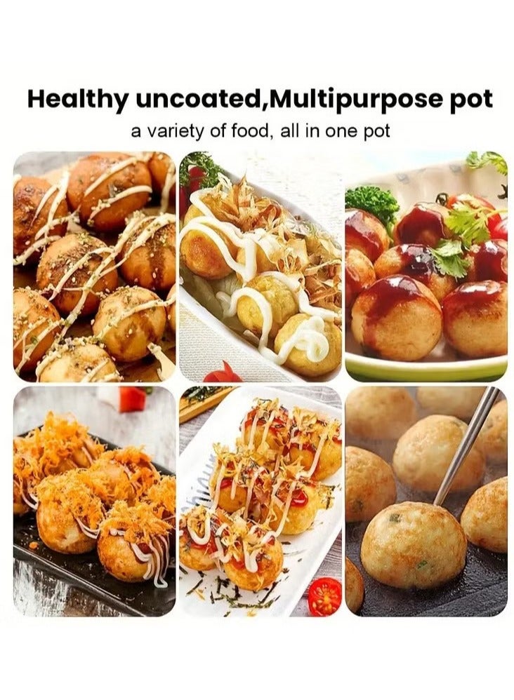 Takoyaki Pan 12 Molds Takoyaki Maker Skillet Cast Iron Octopus Meat Ball Mold No- Stick Baking Tray for Octopus Balls Pancake - Image 3