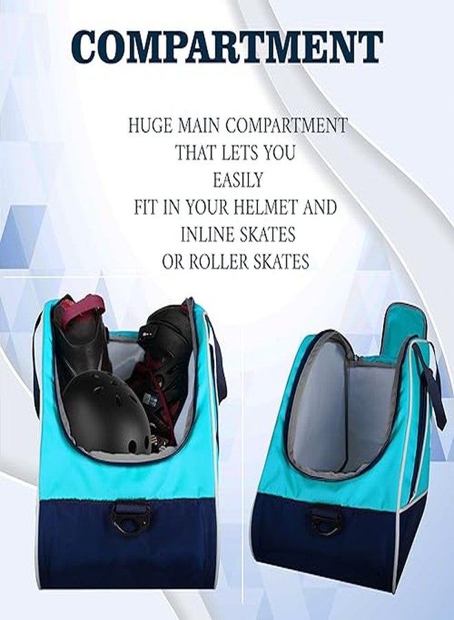 WHACKK Flip Senior Blue 33L|Skating/Gym/Sports/Travel Bag|Inline Roller Equipment Bag|Quad Ice Skates Kit|KitbagEasy Access Pocket|2 Bottle Holders|Compartment Fits in Helmet & Skates 11" - Image 5