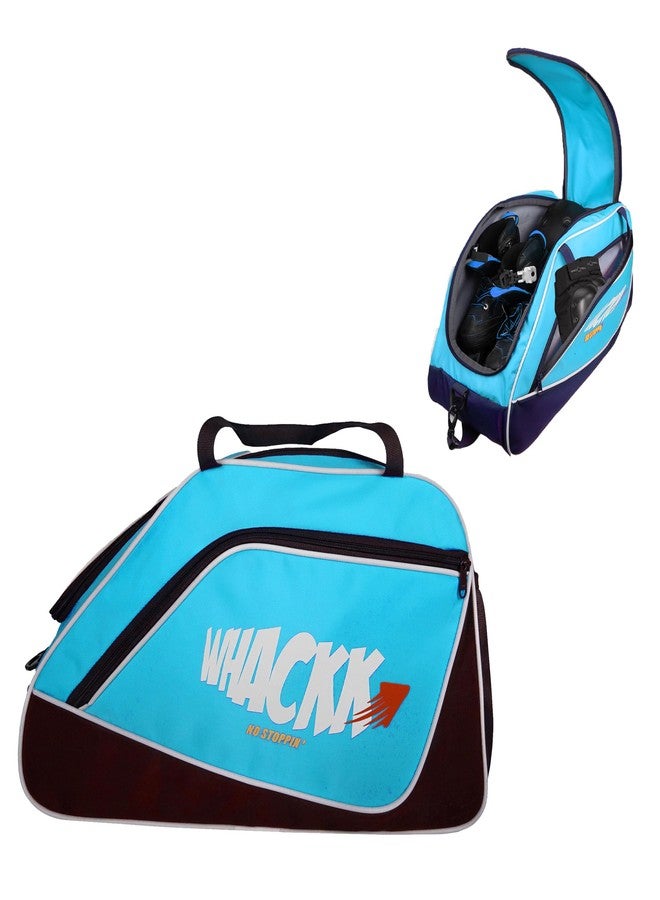 WHACKK Flip Senior Blue 33L|Skating/Gym/Sports/Travel Bag|Inline Roller Equipment Bag|Quad Ice Skates Kit|KitbagEasy Access Pocket|2 Bottle Holders|Compartment Fits in Helmet & Skates 11" - Image 2