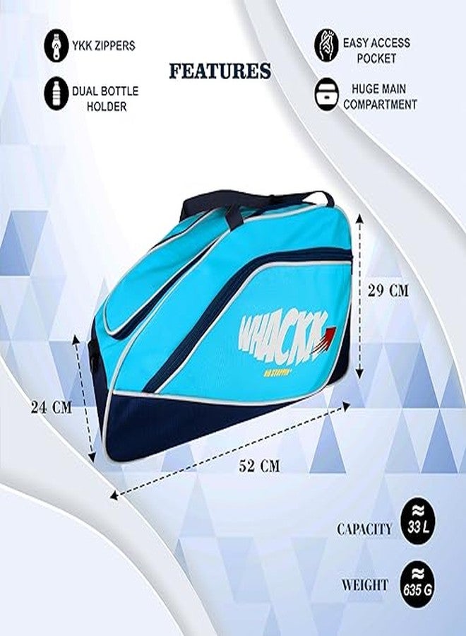 WHACKK Flip Senior Blue 33L|Skating/Gym/Sports/Travel Bag|Inline Roller Equipment Bag|Quad Ice Skates Kit|KitbagEasy Access Pocket|2 Bottle Holders|Compartment Fits in Helmet & Skates 11" - Image 3
