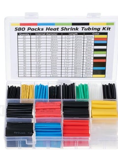 SYOSI Heat Shrink Tubing Kit, 11 Sizes, Ratio, 580 pcs, Heat Shrink Wrap, Wire Shrink Wrap Tubing, Wire Shrink Tubing, Wire Heat Shrink, Electrical Shrink Wrap Tubing, Shrink Tubing for Wires  - Image 1