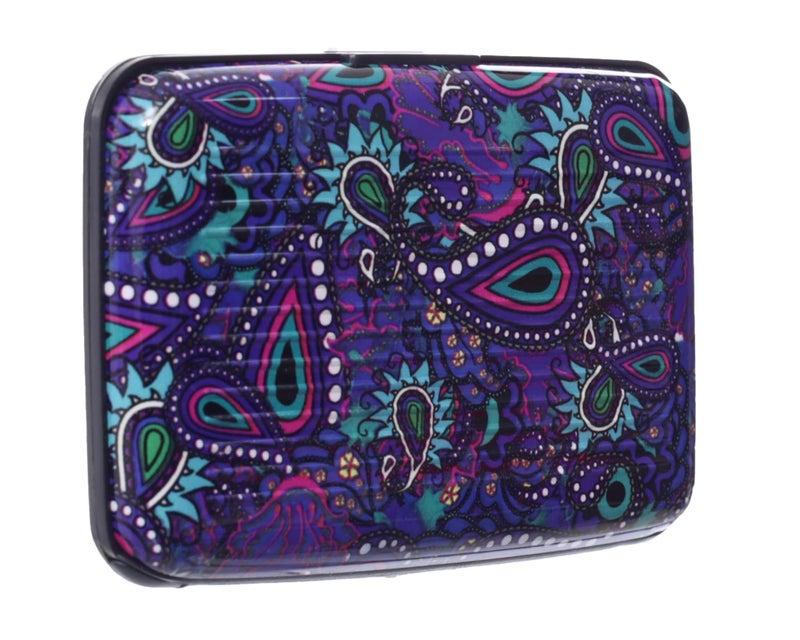 Elmaaergy CH-2 Card and ID Holder Floral Design Holds 6 Cards Durable Multicolor Practical Wallet for School Office Business and Everyday Secure Storage of Cards - Image 1