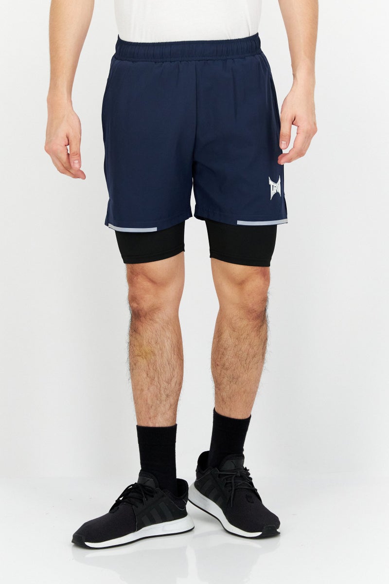 TapouT Men Sportswear Fit 2 IN 1 Training Shorts, Navy  - Image 1