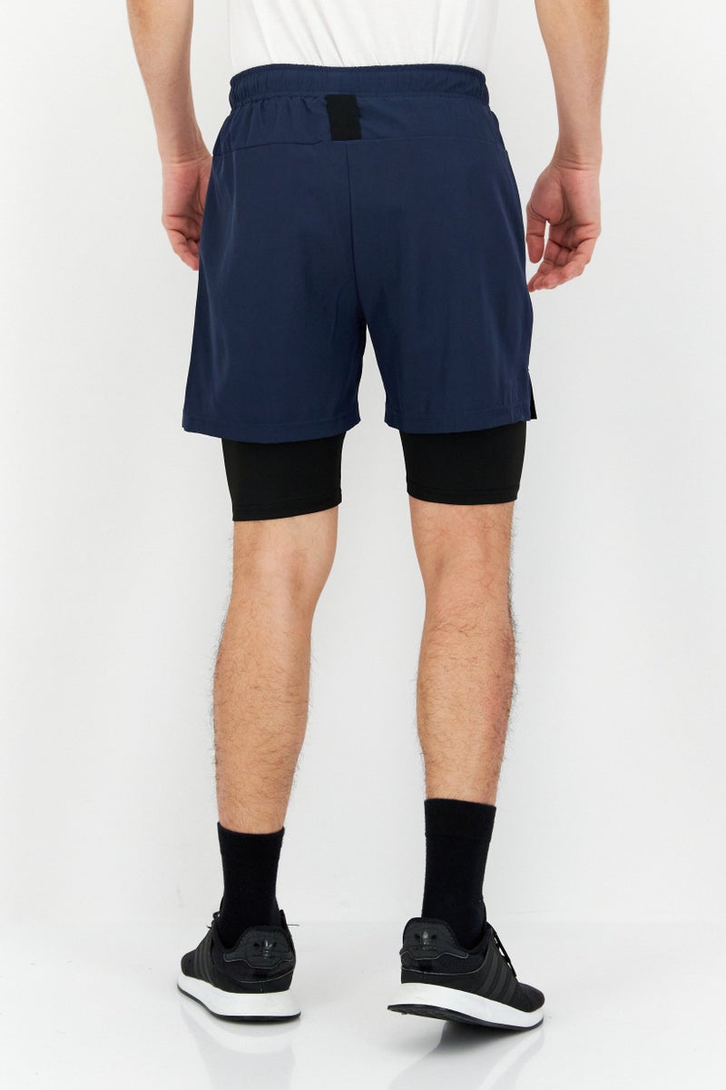 TapouT Men Sportswear Fit 2 IN 1 Training Shorts, Navy  - Image 3