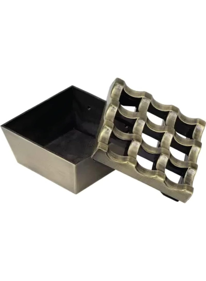 Metal 9 Square Hole Cubes Windproof Indoor Outdoor Patio Home Office Living Room Hotel ( Gold ) - Image 3