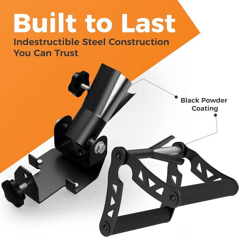 EVER STRONG T Bar Row Attachment with V Bar Attachment Landmine Handle - 360 Swivel Landmine Attachment for Barbell for Full-Body Workout in Home Gym - Small Spaces - Deadlifts Squats Landmine Stand - Image 3
