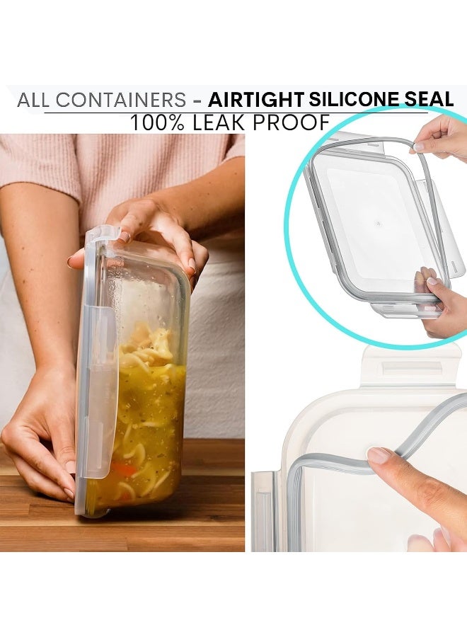 Razab 8 Cups/ 63 Oz 4 Piece (2 containers + 2 Lids) Large Glass Food Storage/ Baking Containers with Locking Lids . Ideal for Storing food, vegetables or fruits. BPA Free & Leak Proof -Microwave, Oven Safe - Image 4
