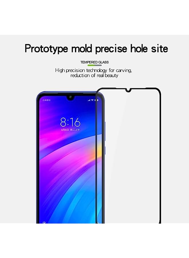 MOFI Tempered Glass Screen Protector Compatible MOFI 9H 2.5D Full Screen Tempered Glass Film for Xiaomi Redmi 7 Black - Image 3