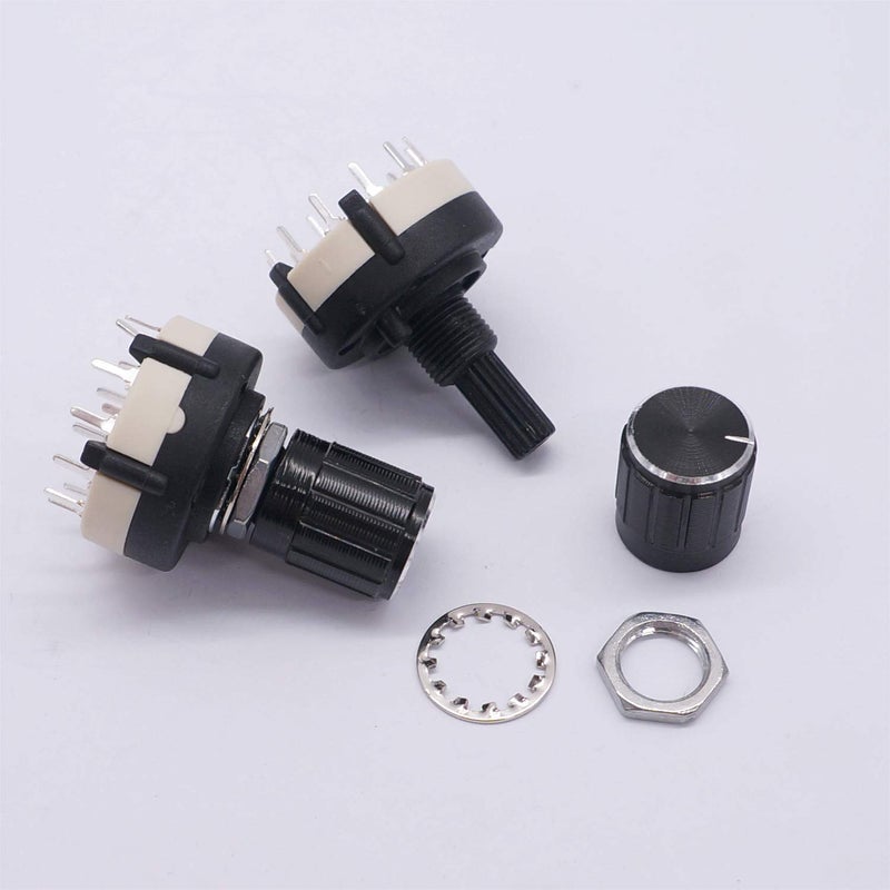 Taiss 3pcs Rotary Switch RS26 2P12T Band Switch Band Channel Rotary Selector Switch 2 Pole 12 Position Selectable Position + 3pcs knob - Image 4