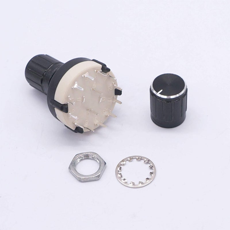 Taiss 3pcs Rotary Switch RS26 2P12T Band Switch Band Channel Rotary Selector Switch 2 Pole 12 Position Selectable Position + 3pcs knob - Image 5