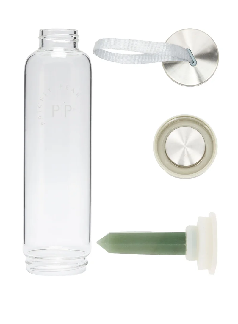 Prickly Pear Green Aventurine Interchangeable Crystal Water Bottle