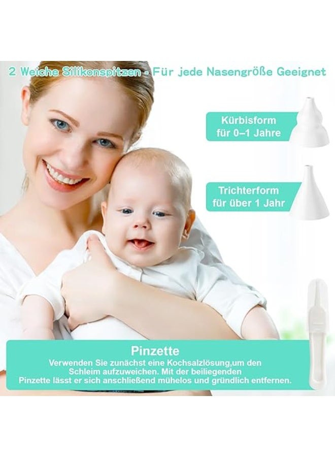 Electric Baby Nasal Aspirator - 6 Suction Levels & 2 Silicone Tips - Rechargeable Baby Nose Vacuum with Music Function & LCD Display - Green - Image 4