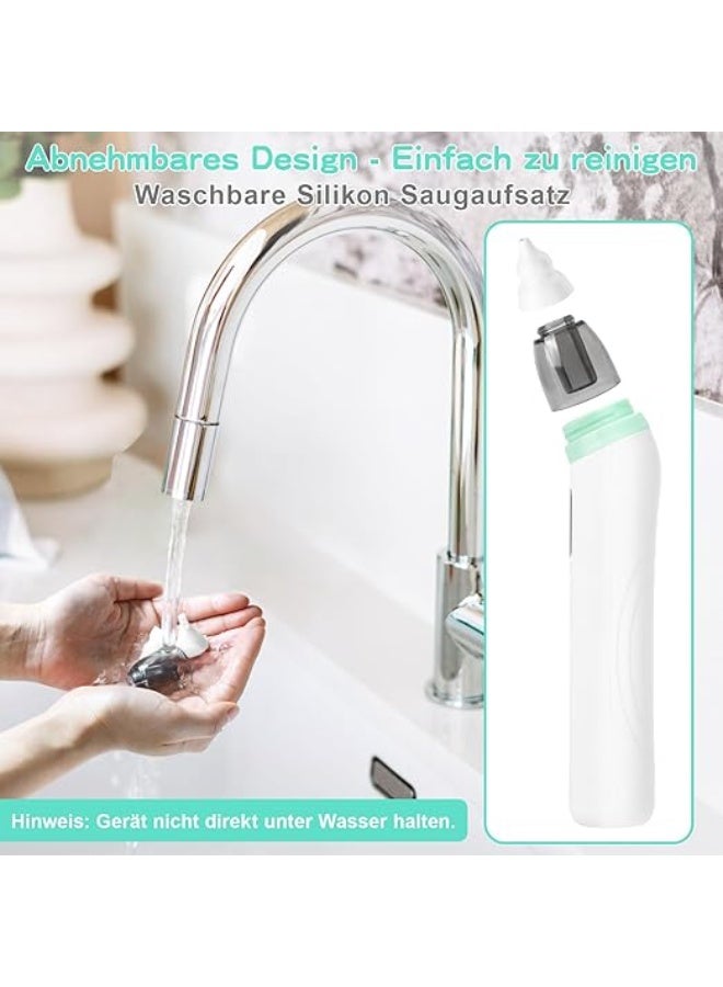 Electric Baby Nasal Aspirator - 6 Suction Levels & 2 Silicone Tips - Rechargeable Baby Nose Vacuum with Music Function & LCD Display - Green - Image 2