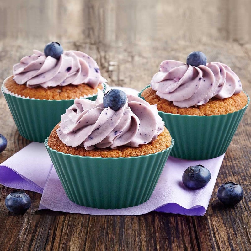 TTSAM 24 Pack Silicone Baking Cups Reusable Muffin Liners Non-Stick Cup Cake Molds Set Cupcake Silicone Liner Standard Size Silicone Cupcake Holder Silicon Cups for Baking Bpa Free (4 Colors) - Image 3