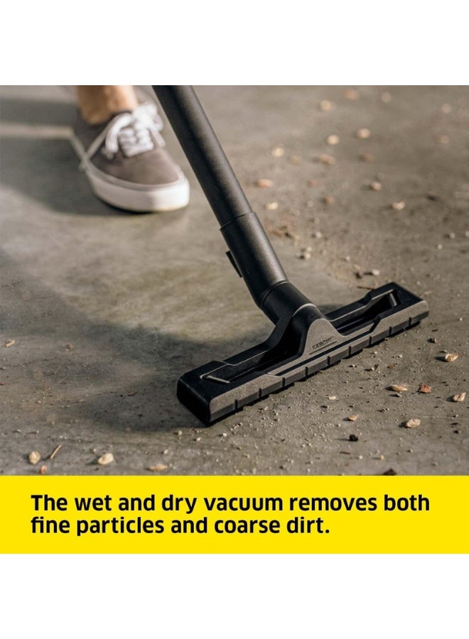 KARCHER WD 2 Plus Wet and Dry Vacuum Cleaner with Blower Function, 1000W Power, 12L Impact-Resistant Container, 1.8m Suction Hose, for Home, Garage, Workshop & Car Cleaning, Yellow 12 L 1000 W 16280020 Yellow/black - Image 4