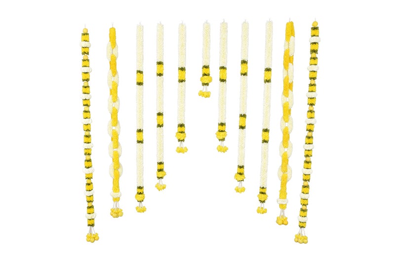 Daedal Crafters- Decending Order Flower Back Drops Pack of 11 Pieces (White with Yellow) DC247 - Image 4