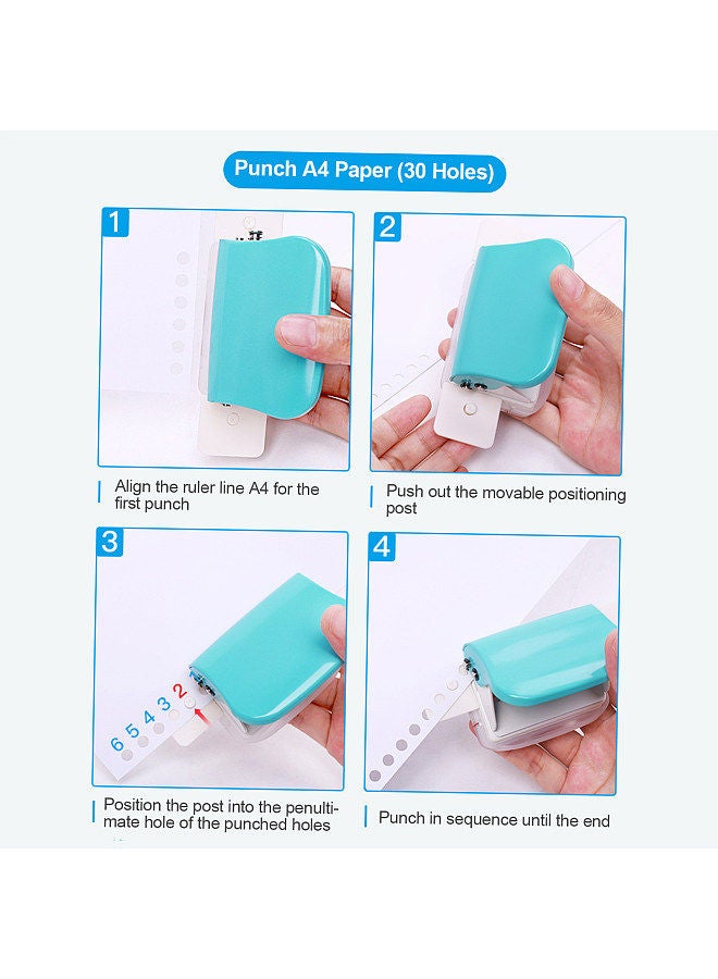 Kw-trio 6-Hole Paper Punch Handheld Metal Hole Puncher 5 Sheet Capacity 6mm for A4 A5 B5 Notebook Scrapbook Diary Planner  - Image 5