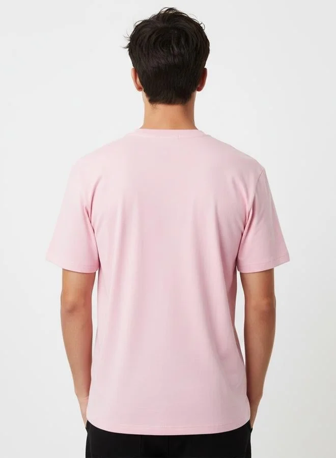 Take Two Justice League Men Pink Graphic Print T-Shirt