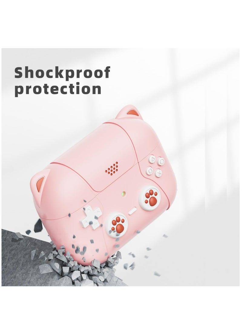 Excefore For AirPods Pro 2nd Generation Case Classic Handheld Game Console Design Shell Soft Silicone Case for Apple AirPods Pro 2/1,airpods pro 2nd Generation case Cute (Pink) - Image 4