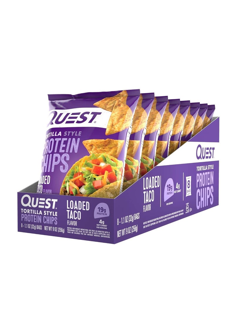 QUEST NUTRITION - Quest Nutrition Tortilla Style Protein Chips Loaded Taco (Pack of 8) - Image 1