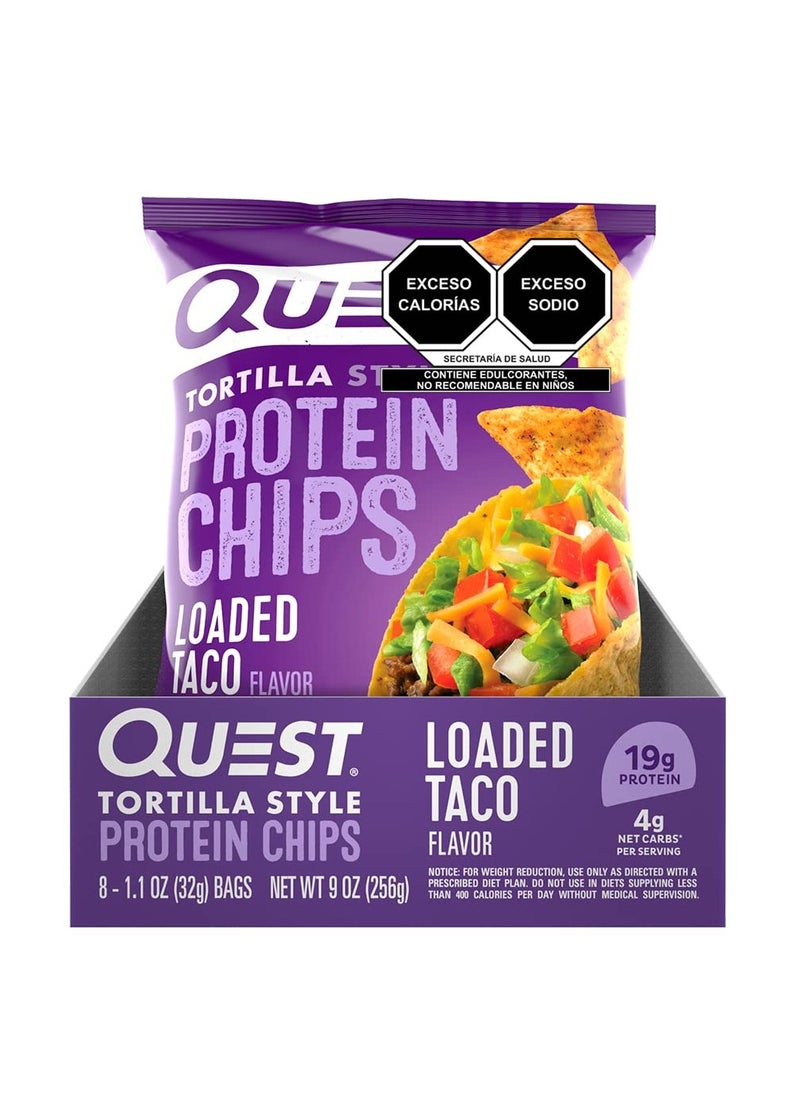 QUEST NUTRITION - Quest Nutrition Tortilla Style Protein Chips Loaded Taco (Pack of 8) - Image 1