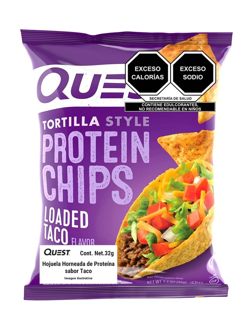 QUEST NUTRITION - Quest Nutrition Tortilla Style Protein Chips Loaded Taco (Pack of 8) - Image 1