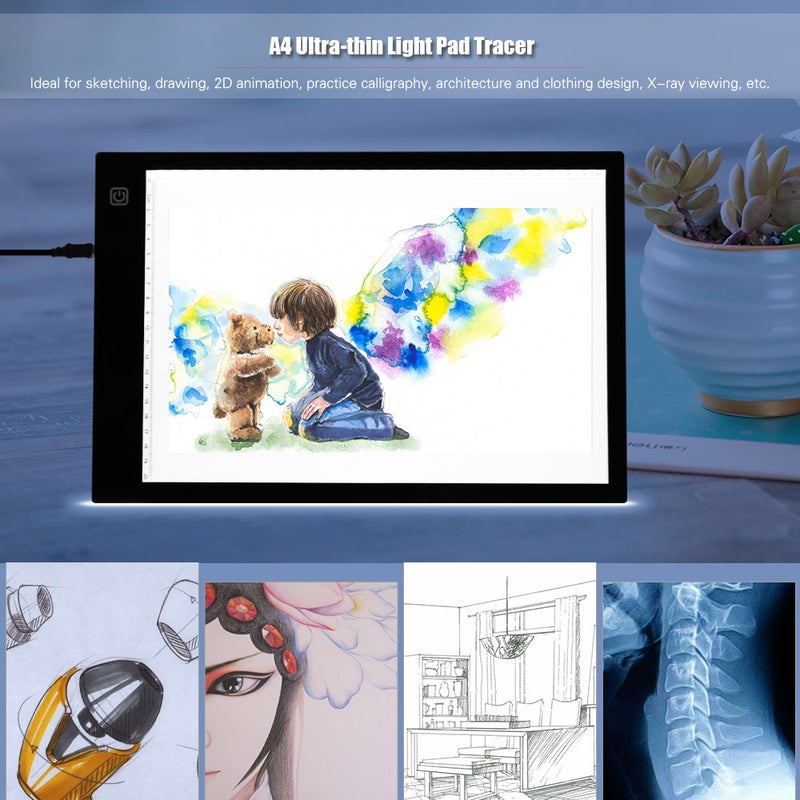 A4 Ultra-thin Light Pad Tracer USB Powered LED Artcraft Light Box Copy Board 3 Level Adjustable Brightness for Artists Drawing Sketching Animation X-ray Viewing - Image 5