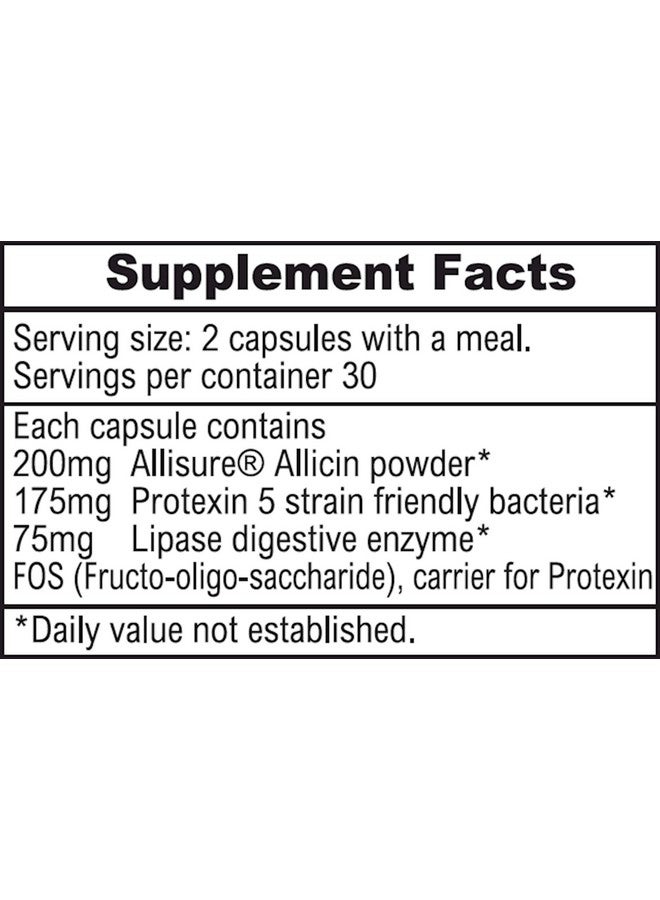 ALLIMAX Pre Pro - 60 Caps. Stabilized allicin Plus prebiotics, probiotics and Digestive enzymes. - Image 3