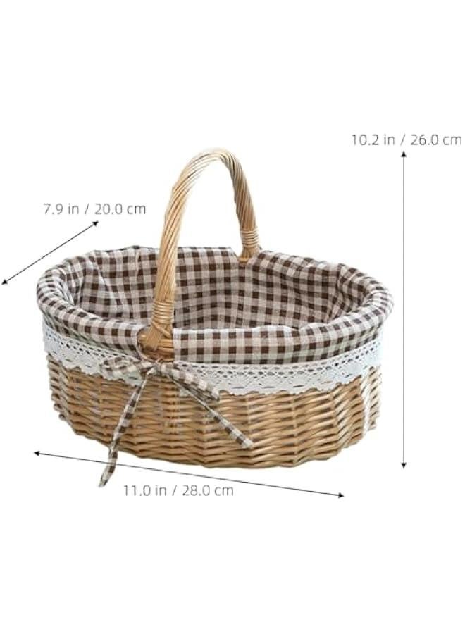 Generic Handwoven Picnic Basket Removable Lining Picnic Storage Basket for Storage and Decoration  - Image 2