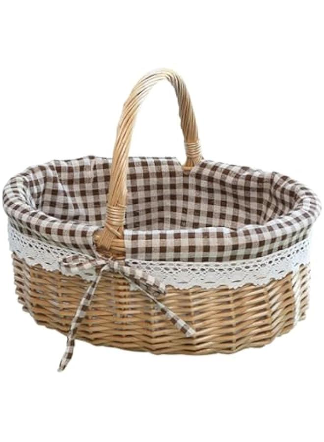 Generic Handwoven Picnic Basket Removable Lining Picnic Storage Basket for Storage and Decoration  - Image 4