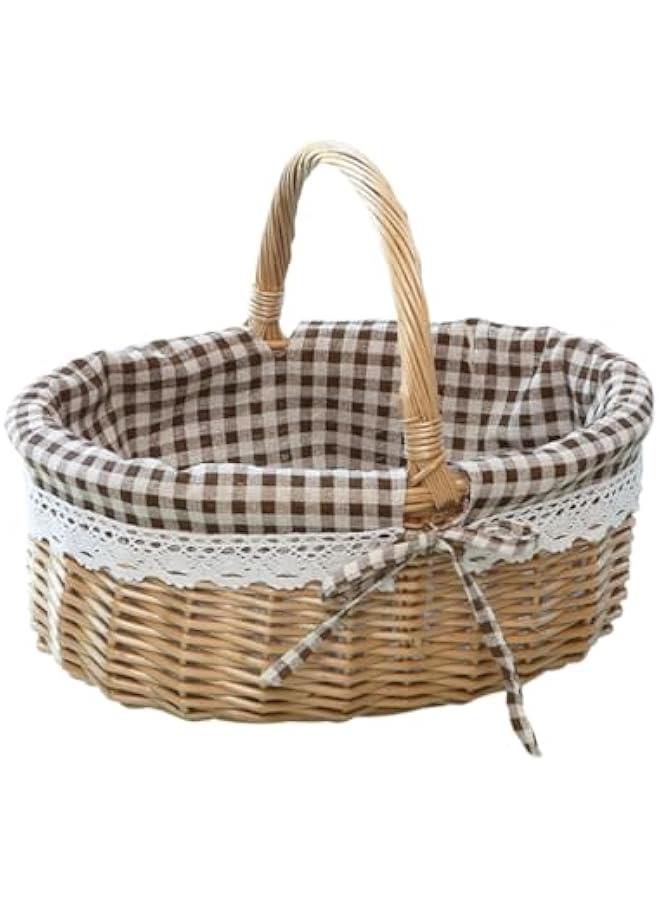 Generic Handwoven Picnic Basket Removable Lining Picnic Storage Basket for Storage and Decoration  - Image 5