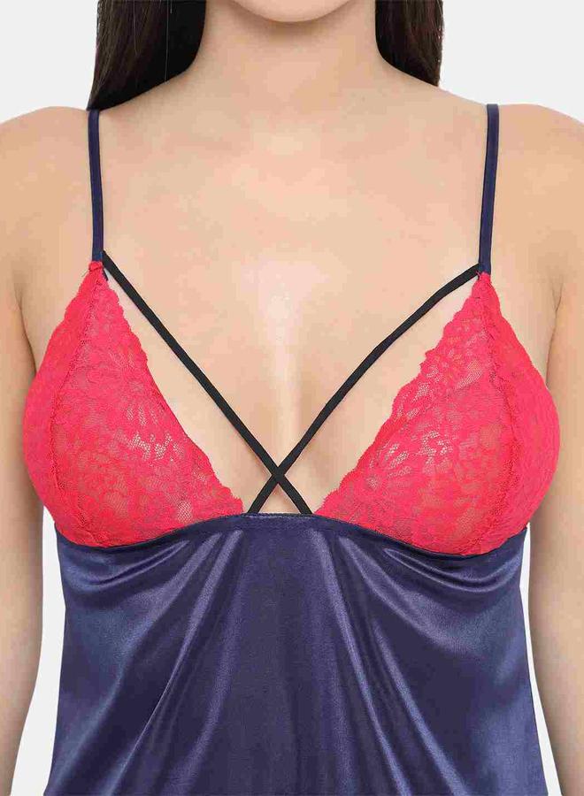 Take Two Lace Insert V Neck Strappy Babydoll By KLAMOTTEN - Image 4