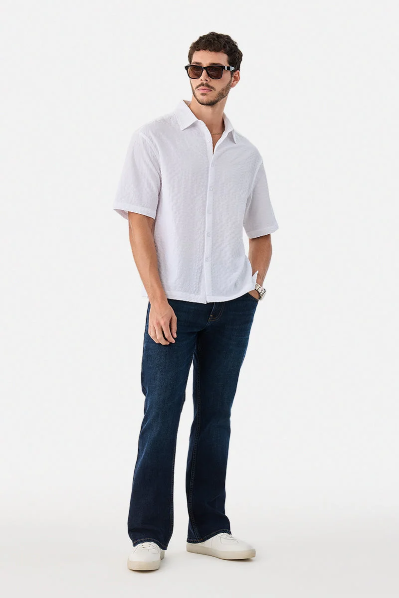 SNITCH Box Fit Textured Stretch Shirt