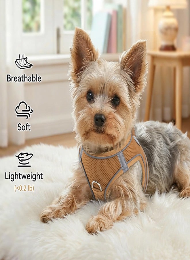 Joytale Small Dog Harness, Breathable Mesh Step-in Vest, Reflective Soft Padded Harnesses Small Sized Dog for Walking, Brown, S - Image 4