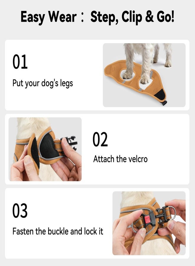 Joytale Small Dog Harness, Breathable Mesh Step-in Vest, Reflective Soft Padded Harnesses Small Sized Dog for Walking, Brown, S - Image 3