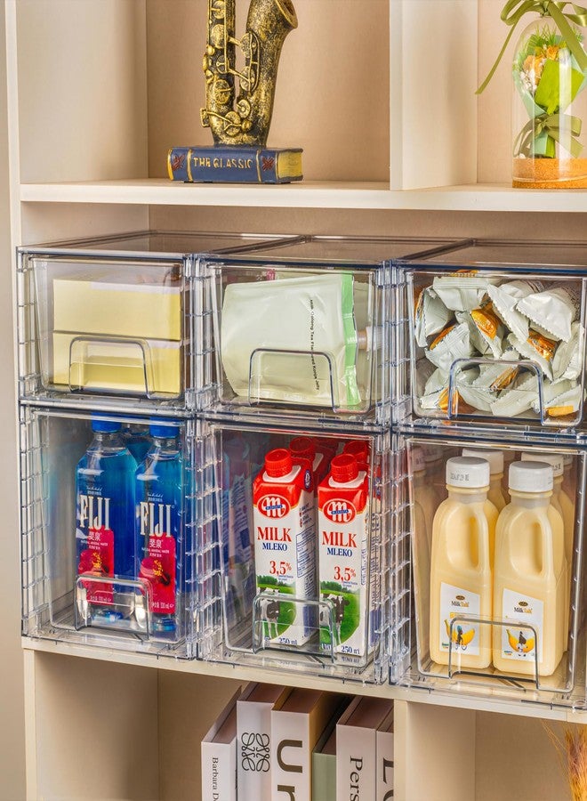 Zero Zoo 2Pack Large Stackable Kitchen Storage Drawers, Clear Foods Organizer Bins with Handles, Easily Assemble for Bathroom, Kitchen, Pantry, Cabinet, Closet(XL-Down Handle) - Image 5