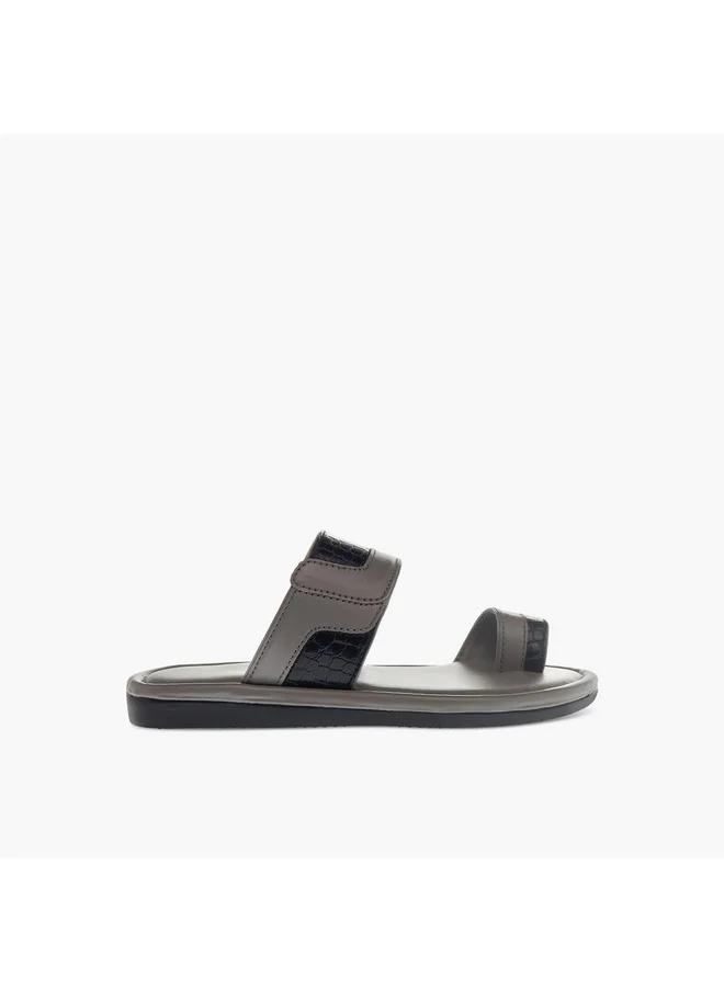LBL by Shoexpress Boys Textured Slip-On Arabic Sandals with Toe Loop Detail