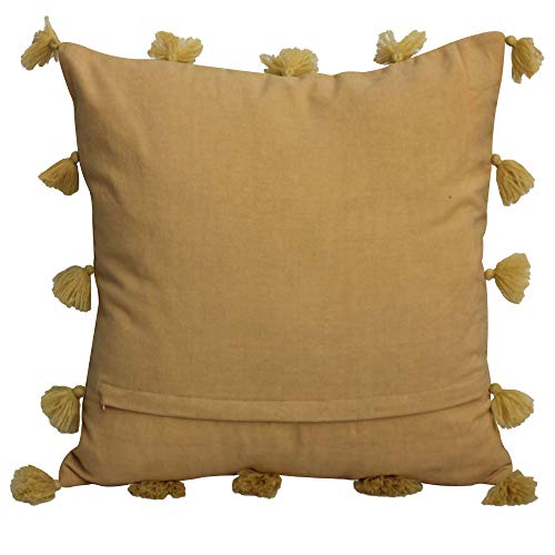 Dekor World 2 Piece Large Cotton Mustard Tassel Marit Collection Cushion Cover (20x20 inches/ 50x50 cm)-for Living Room and Bedroom New - Image 4